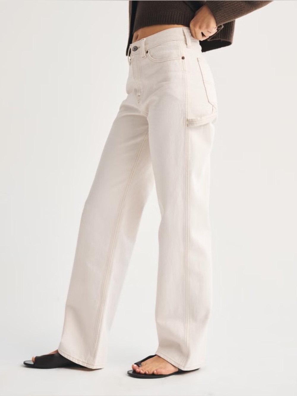 Abercrombie & Fitch Cream Carpenter Chinos